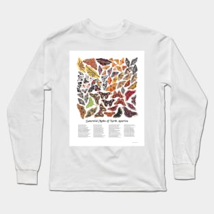 Saturniid Moths of North America (with labels) Long Sleeve T-Shirt